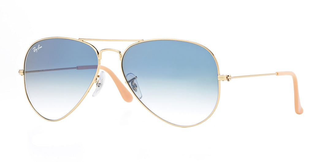 Ray Ban RB3025 001/3F Gold/ Light Blue Gradient Aviator