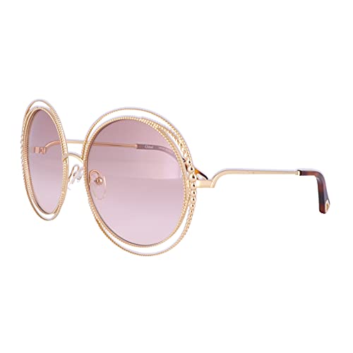 Chloe Women's Carlina Spherical Sunglasses, Gold/Gradient Light Brown, One Size
