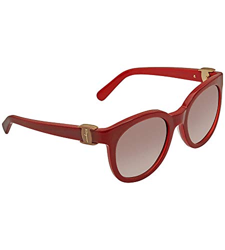 Ferragamo Salvatore Red Plastic Frame Brown Gradient Lens Ladies Sunglasses SF783S613291045321