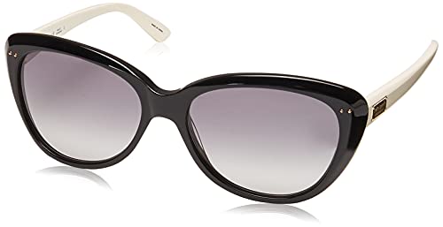 Kate Spade New York Women's Angeliq Cat-Eye Sunglasses, Black & Cream/Gray Gradient, 55 mm